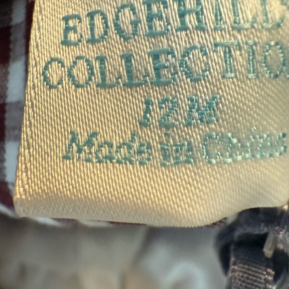 Burgundy Gingham Peter Pan Collar Darby Fallon Clark for Edgehill Collection NEW - Picture 8 of 8